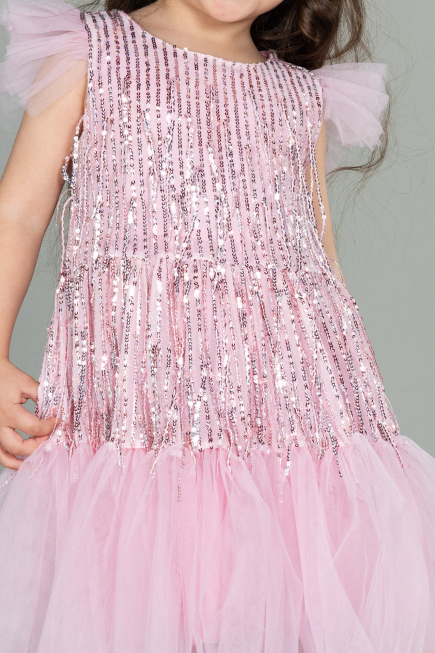 Midi Powder Color Scaly Girl Dress ABK1718