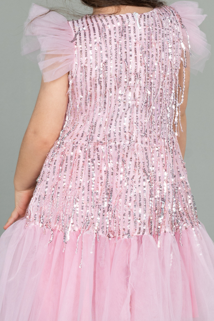 Midi Powder Color Scaly Girl Dress ABK1718