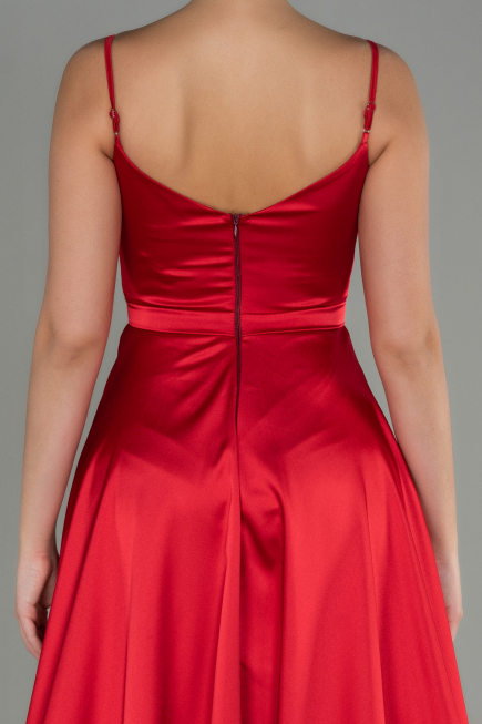 Long Red Satin Evening Dress ABU1601