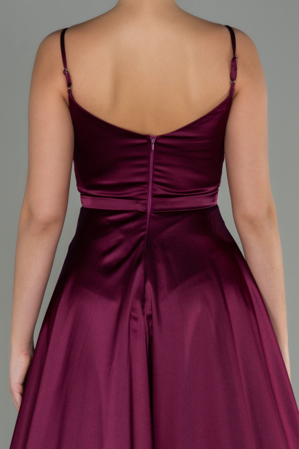 Long Plum Satin Evening Dress ABU1601