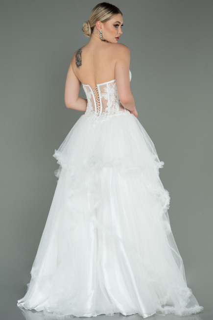 Long White Evening Dress ABU3082