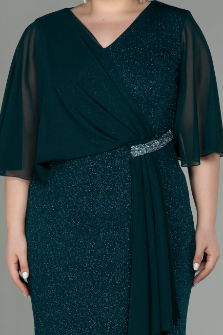 Long Emerald Green Plus Size Evening Dress ABU2857