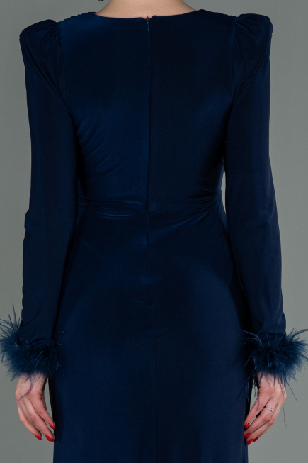 Navy Blue Long Evening Dress ABU2804