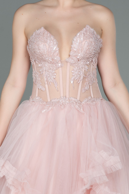Long Powder Color Evening Dress ABU3082