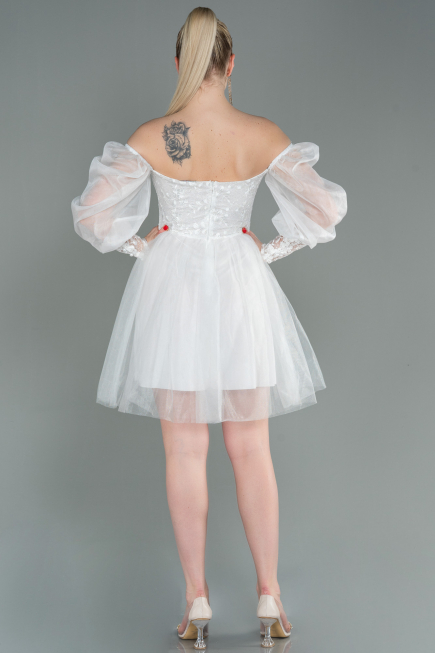 Short White Invitation Dress ABK1745