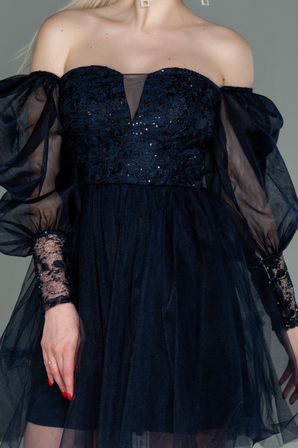 Short Navy Blue Invitation Dress ABK1745
