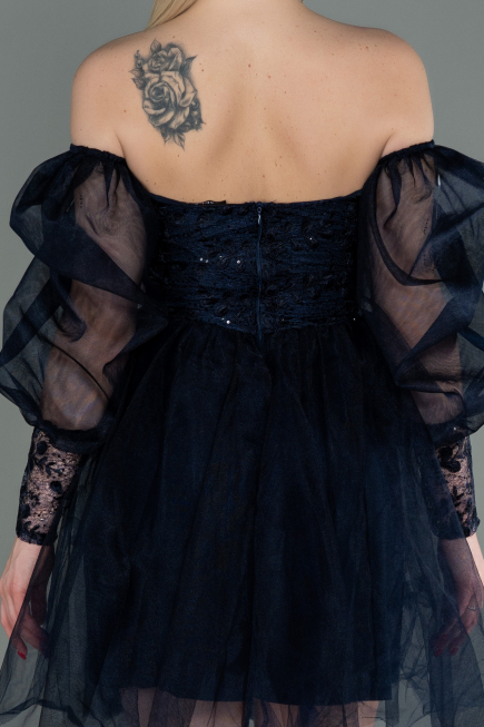 Short Navy Blue Invitation Dress ABK1745