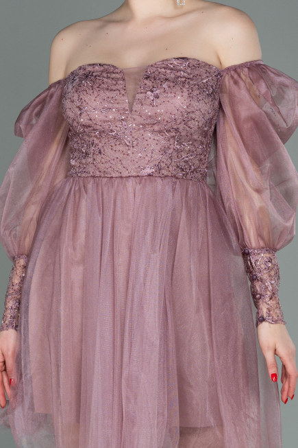 Short Powder Color Invitation Dress ABK1745