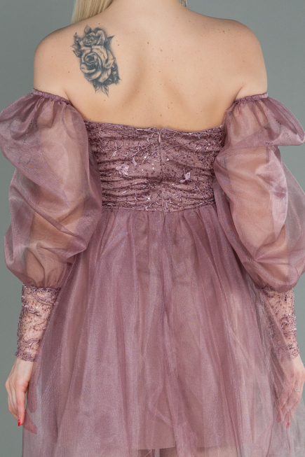 Short Powder Color Invitation Dress ABK1745
