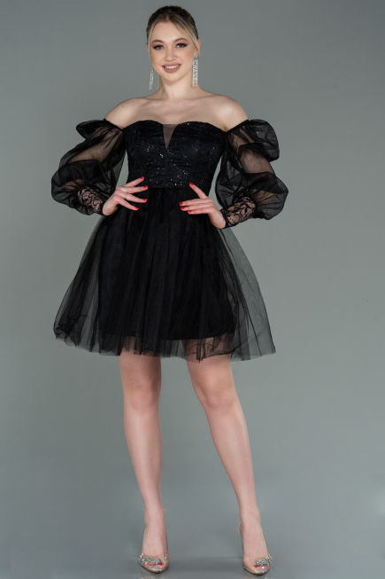 Short Black Invitation Dress ABK1745