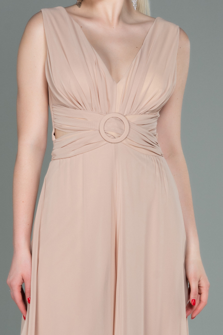 Beige Chiffon Invitation Dress ABT075