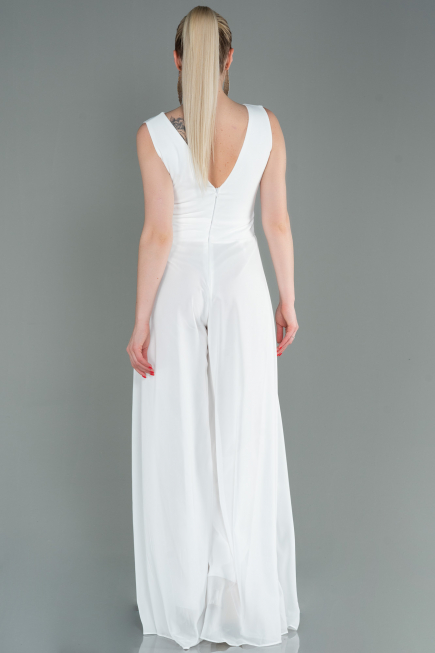 White Chiffon Invitation Dress ABT075