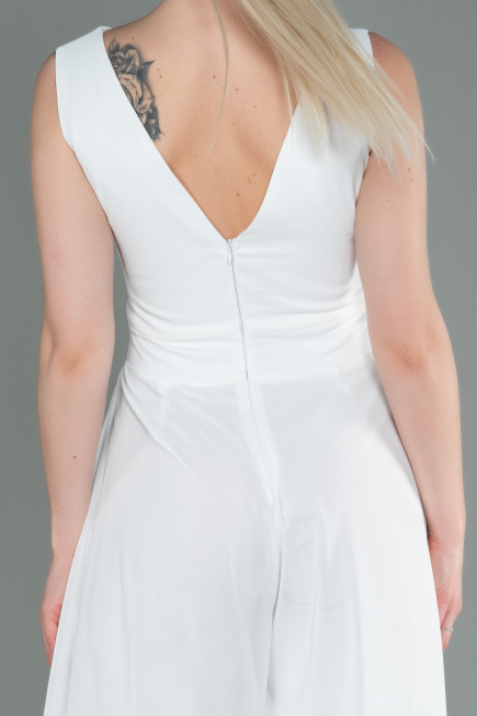 White Chiffon Invitation Dress ABT075