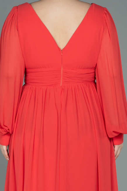 Orange Long Chiffon Oversized Evening Dress ABU1988