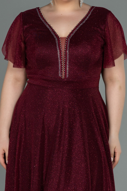 Burgundy Long Plus Size Evening Dress ABU2310