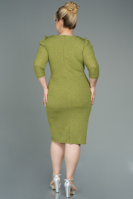 Pistachio Green Short Oversized Evening Dress ABK1246