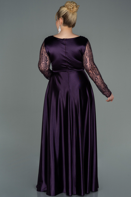 Dark Purple Long Satin Oversized Evening Dress ABU2641
