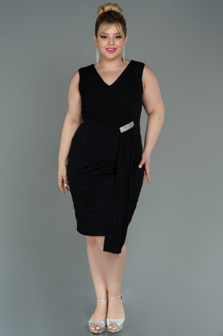Midi Black Oversized Evening Dress ABK1752