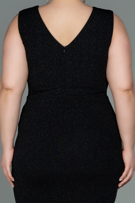 Midi Black Oversized Evening Dress ABK1752