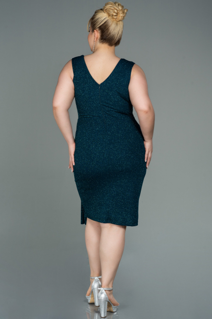 Midi Emerald Green Oversized Evening Dress ABK1752