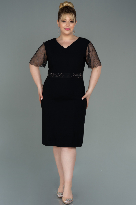 Black Midi Oversized Evening Dress ABK1338
