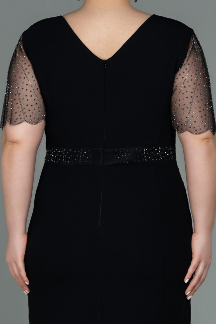 Black Midi Oversized Evening Dress ABK1338