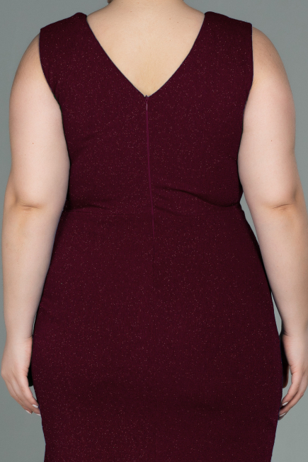 Midi Burgundy Oversized Evening Dress ABK1752