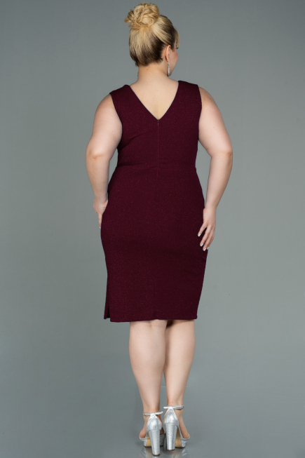 Midi Burgundy Oversized Evening Dress ABK1752