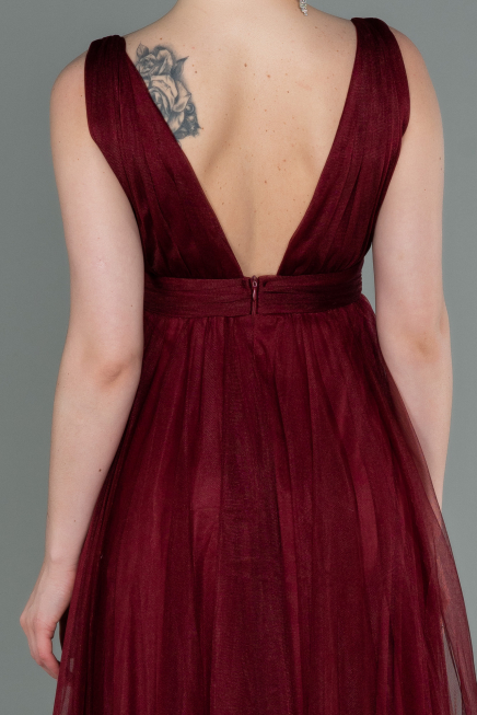 Long Burgundy Prom Gown ABU3135