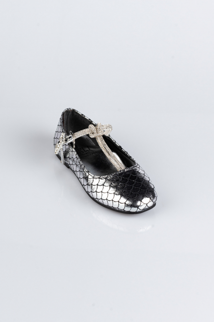 Platinum Patterned Kids Shoe HR185
