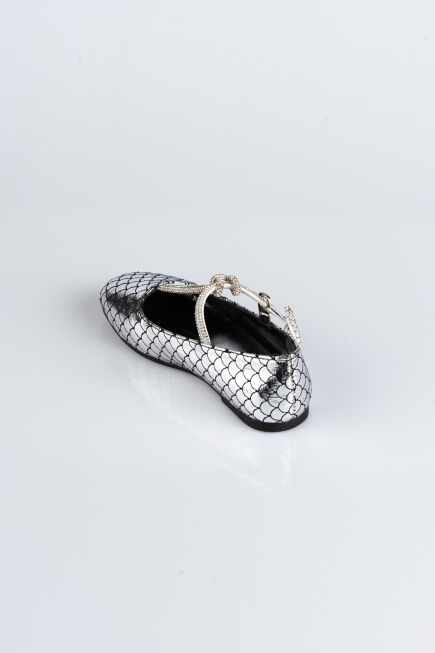 Platinum Patterned Kids Shoe HR185
