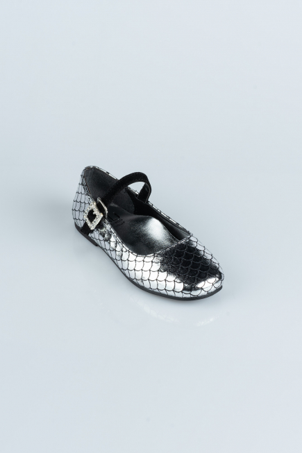 Platinum Patterned Kids Shoe HR184