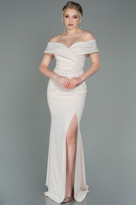 Long Beige Evening Dress ABU3156