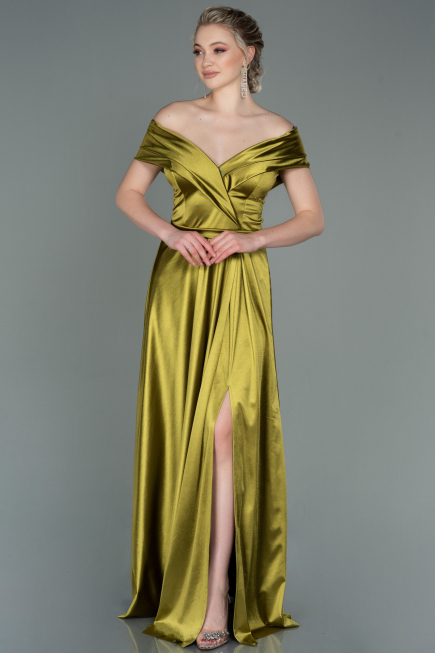 Long Pistachio Green Prom Gown ABU3157