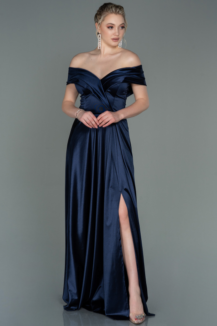 Long Navy Blue Prom Gown ABU3157
