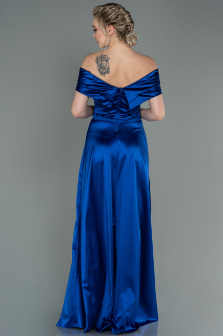 Long Sax Blue Prom Gown ABU3157