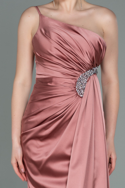 Onion Skin Long Satin Engagement Dress ABU3088