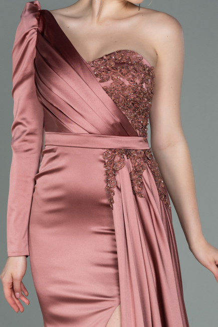 Onion Skin Long Satin Evening Dress ABU2610