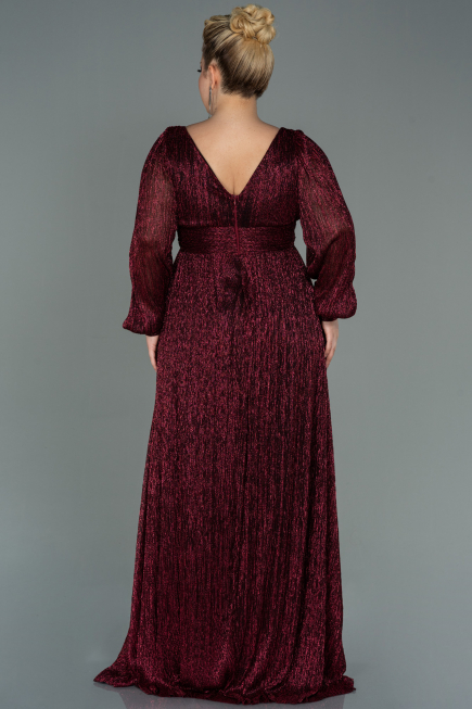 Long Burgundy Plus Size Evening Dress ABU3154