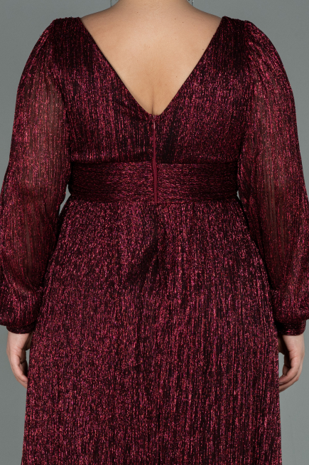 Long Burgundy Plus Size Evening Dress ABU3154