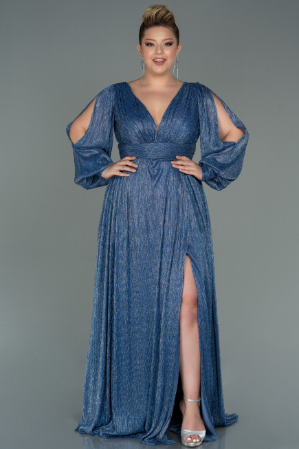 Long Indigo Plus Size Evening Dress ABU3154