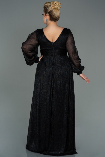 Long Black Plus Size Evening Dress ABU3154