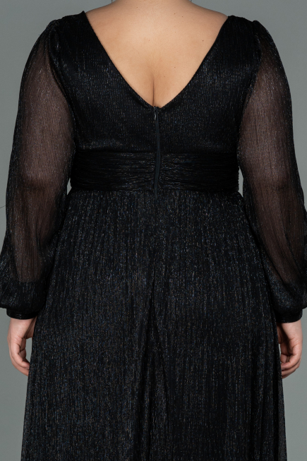 Long Black Plus Size Evening Dress ABU3154