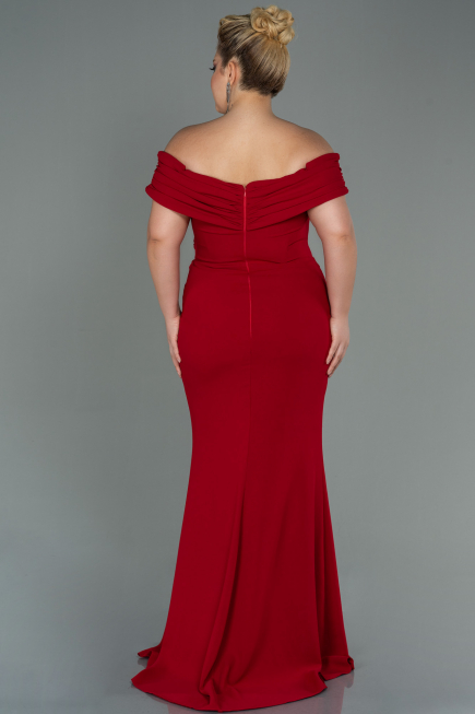 Long Red Plus Size Evening Dress ABU3172