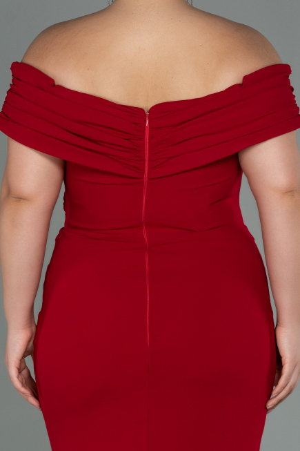 Long Red Plus Size Evening Dress ABU3172
