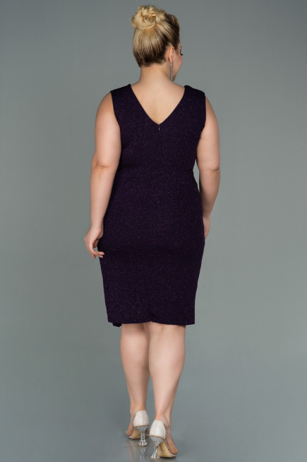 Midi Dark Purple Oversized Evening Dress ABK1752