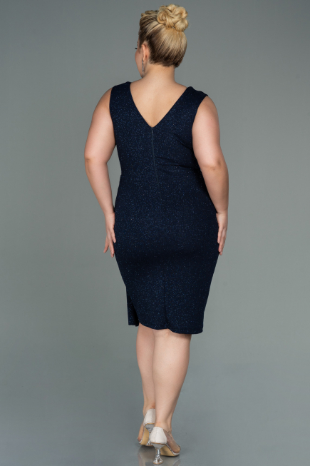 Midi Navy Blue Oversized Evening Dress ABK1752