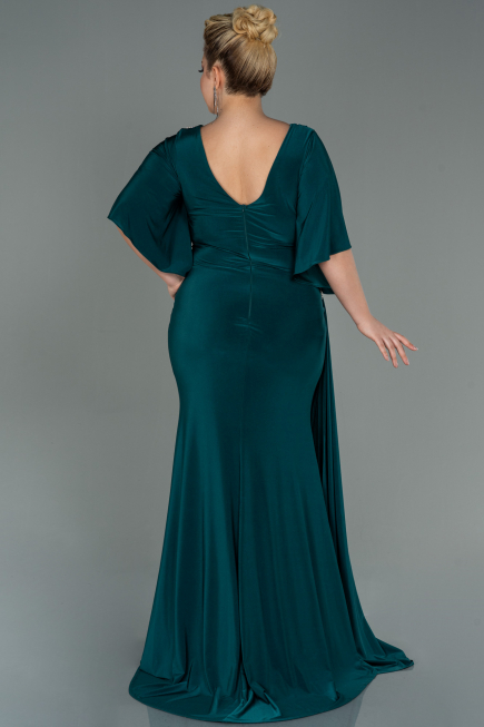 Long Emerald Green Plus Size Evening Dress ABU3173