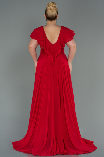 Red Long Plus Size Evening Dress ABU032