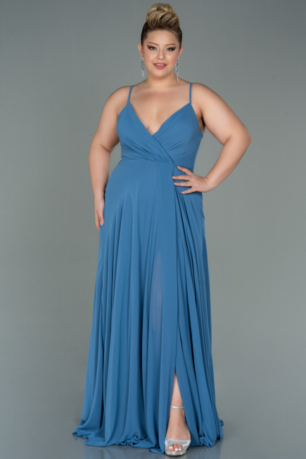 Indigo Long Plus Size Evening Dress ABU1324